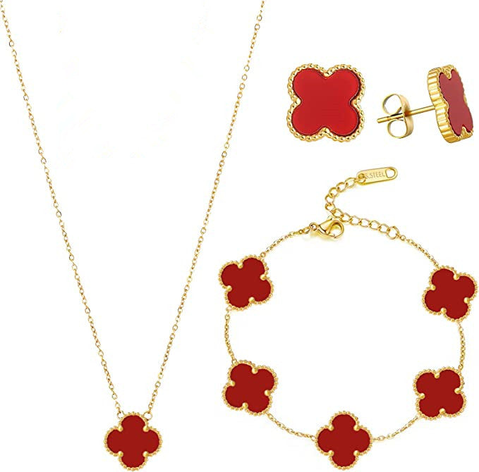Clover Charm Set - Mystic Red