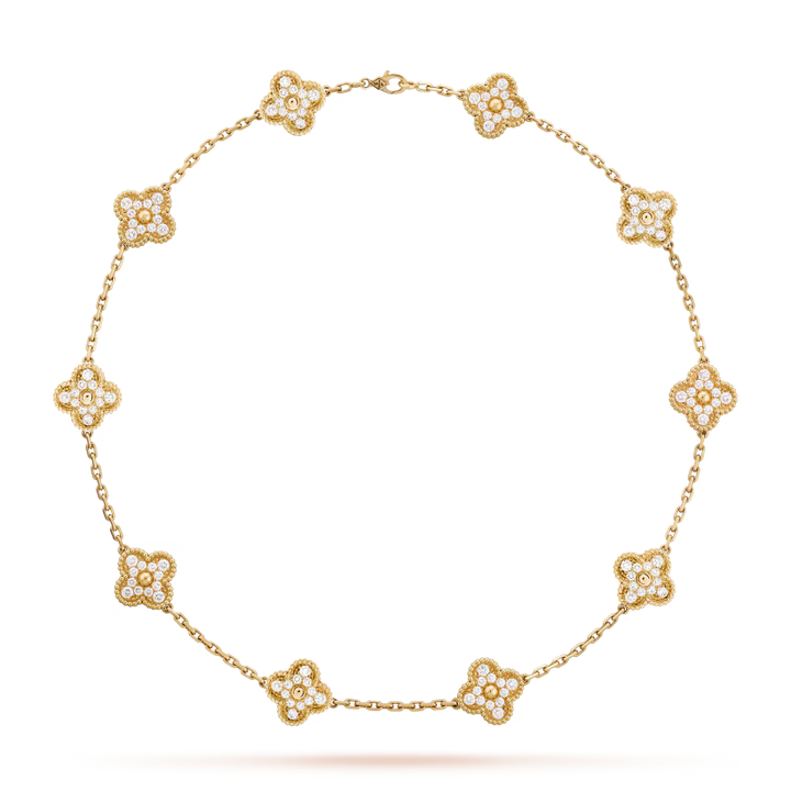 10 MOTIF LAVISH CLOVER NECKLACE - GOLD