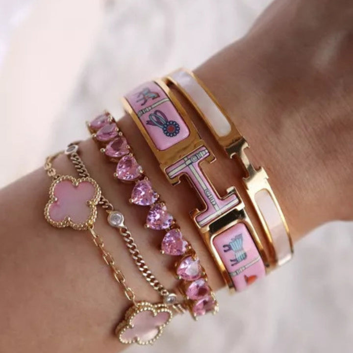 LUCKY CLOVER BRACELET PINK